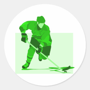 Grünes Hockey-Logo Runder Aufkleber