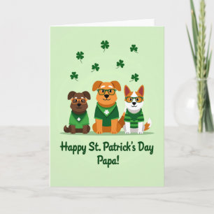 Grünes Hundemuster St. Patricks-Karte Karte