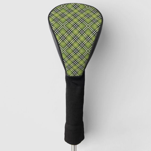 Grünes irisches kariertes Muster Golf Headcover (Vorderseite)