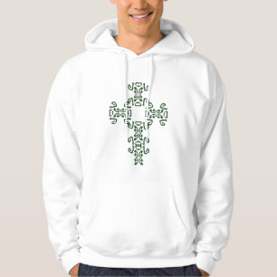 Grünes irisches keltisches Kreuzhoodie-Sweatshirt Hoodie