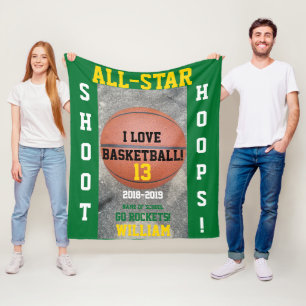 Grünes Jahr der Basketball-Hoops Fleecedecke