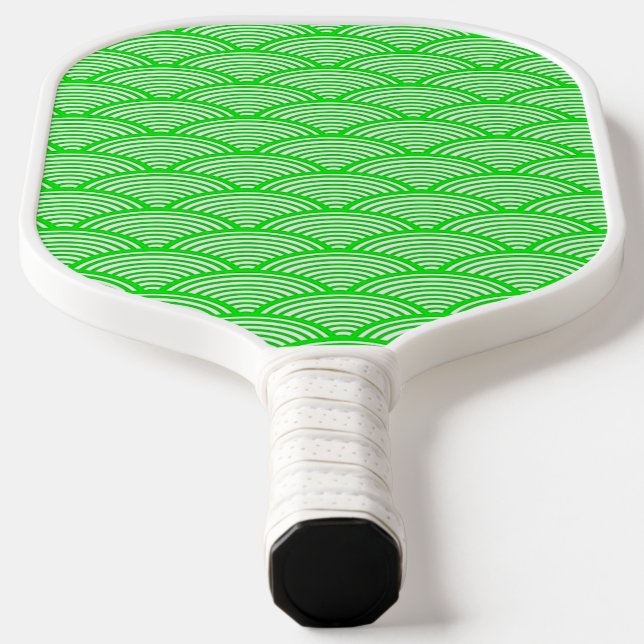 Grünes japanisches Wellenmuster Pickleball Paddel Schläger (Ablage )