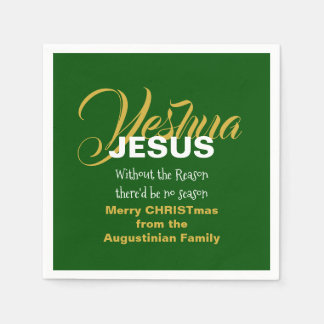 Grünes JESUS-GRÜNDE: Weihnachtszeitung Serviette