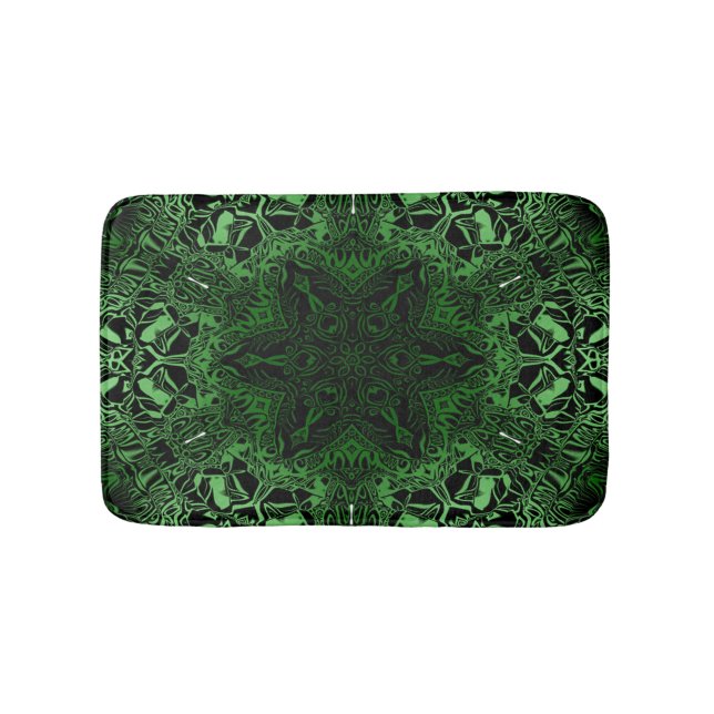 Grünes Kaleidoskop Badematte (Vorderseite)