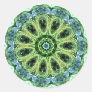 grünes Kaleidoskop des Türkises Runder Aufkleber