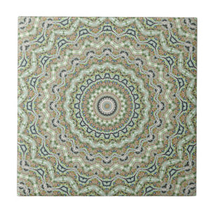 Grünes Kaleidoskop Fliese