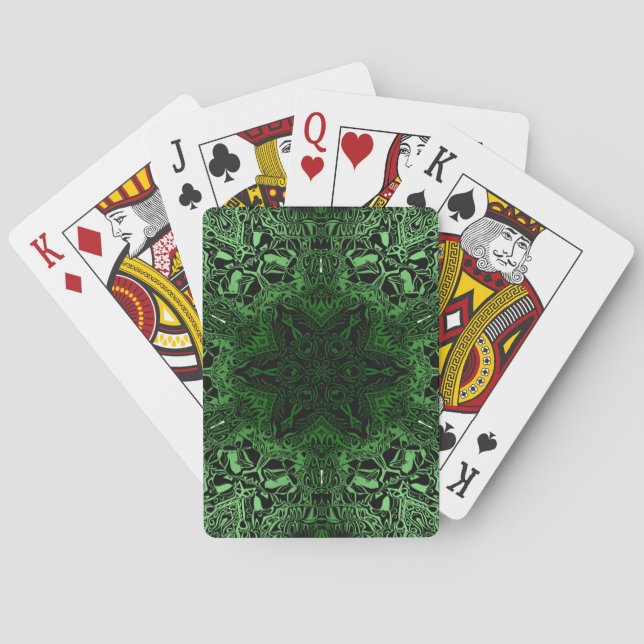Grünes Kaleidoskop Spielkarten (Rückseite)