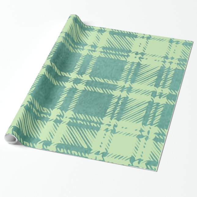 Grünes Kariertes Geschenkpapier (Ungerollt)