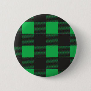 Grünes kariertes Muster Button