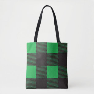 Grünes kariertes Muster Tasche