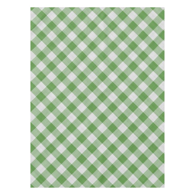 Grünes Kariertes Prüfmuster von Gingham Tischdecke (Vorderseite)
