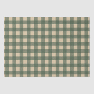 Grünes Kariertes rustikales Land Seidenpapier