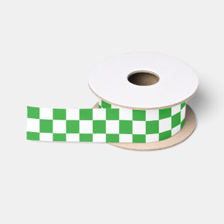Grünes kariertes satinband