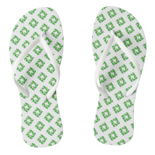 Grünes Kariertes Zahnmuster Flip Flops