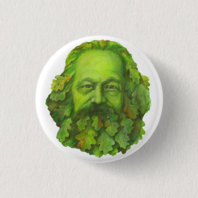 Grünes Karl- MarxAbzeichen Button (Vorderseite)
