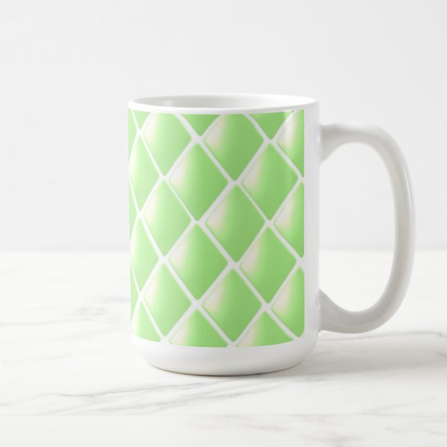Grünes Karo-Nadelstreifenmuster Kaffeetasse (Rechts)
