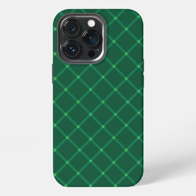 Grünes Karomuster iPhone 13 Pro Hülle (Hinten)