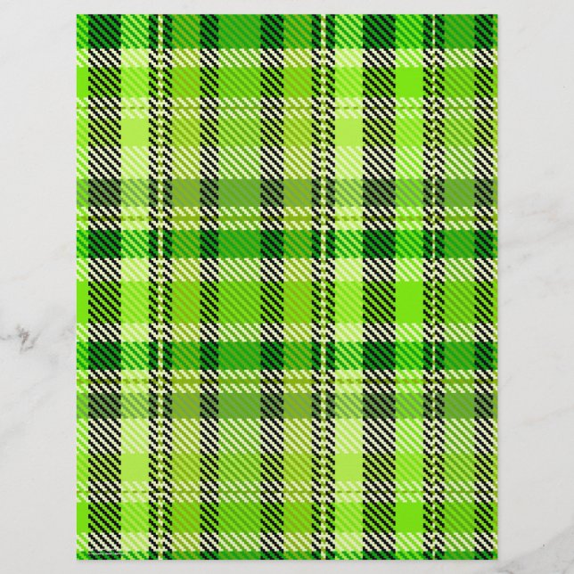 Grünes Karopapier für Scrapbooking, doppelseitige  (Rückseite)