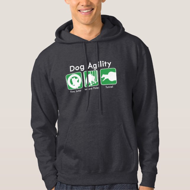 Grünes Kasten-HundeAgility-mit Kapuze Sweatshirt (Vorderseite)