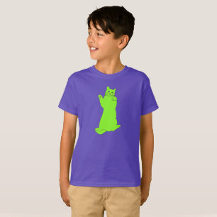 Grünes Katzenkleid T-Shirt
