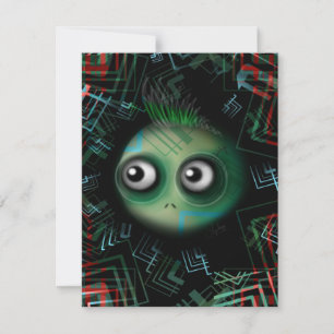 Grünes Kawaii-Monster