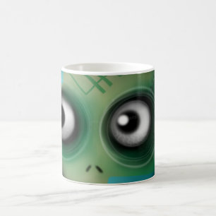 Grünes Kawaii-Monster Kaffeetasse