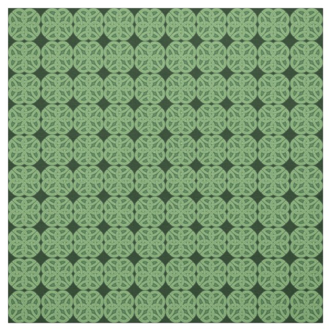 Grünes keltisches irisches Knoten-Gewebe Stoff (Muster)