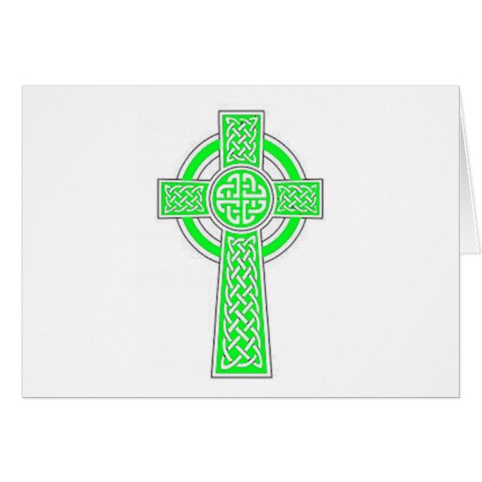 Grünes keltisches Kreuz Karte