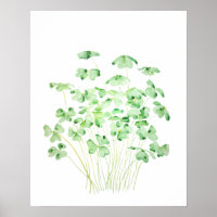 grünes Kleeblatt Aquarellkunst 2021