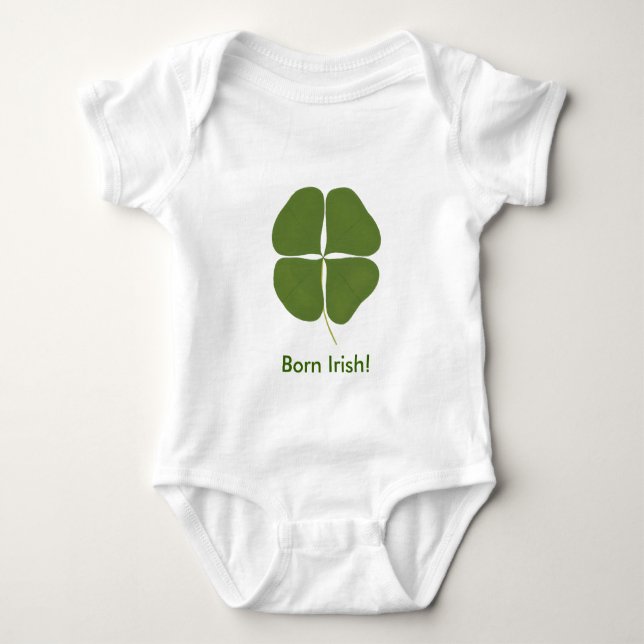 Grünes Kleeblatt, Geborenes irisches St. Patricks  Baby Strampler (Vorderseite)