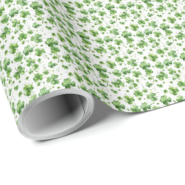 Grünes Kleeblatt Geschenkpapier Wrap Wrapping Papi (Rolleneckpunkt)