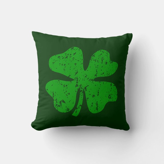 Grünes Kleeblatt Klee St Patricks Day werfen Kisse Kissen (Vorderseite)
