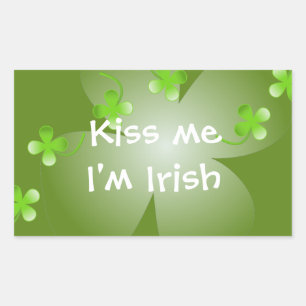 Grünes Kleeblatt Kleeblatt St Patrick's Day Gastge Rechteckiger Aufkleber