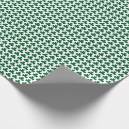 Grünes Kleeblatt-Muster Geschenkpapier
