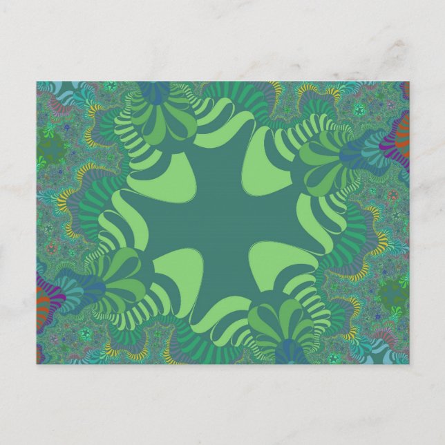 Grünes Kleeblatt Postkarte (Vorderseite)