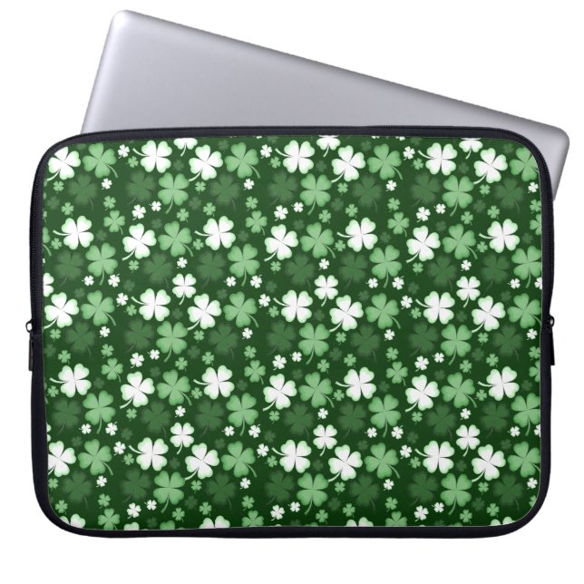 Grünes Kleeblatt, St. Patrick's Day Laptopschutzhülle (Vorderseite)