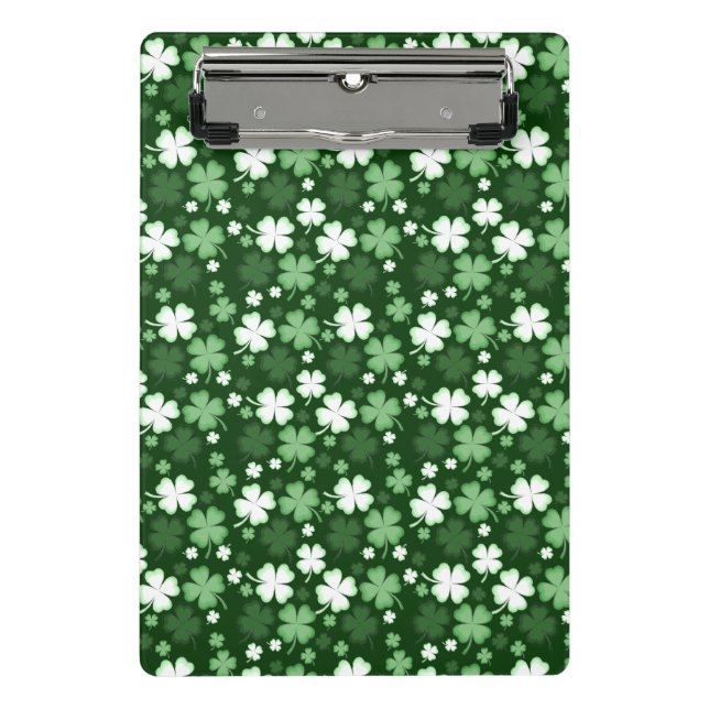 Grünes Kleeblatt, St. Patrick's Day Mini Klemmbrett (Vorderseite)
