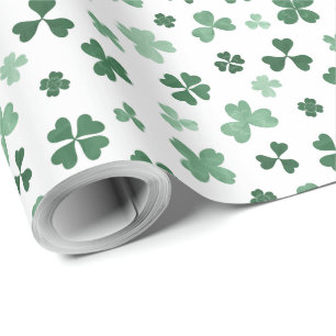 Grünes Kleeblatt St Patrick's Day Packpapier
