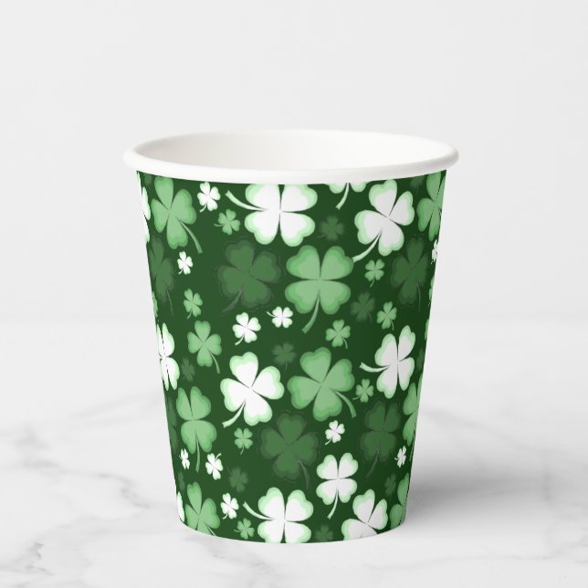 Grünes Kleeblatt, St. Patrick's Day Pappbecher (Vorderseite)
