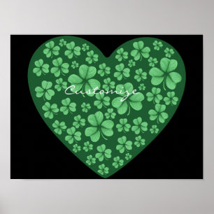 Grünes Kleeblatt St Patrick's Day Poster