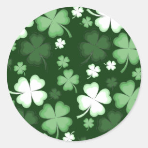 Grünes Kleeblatt, St. Patrick's Day Runder Aufkleber