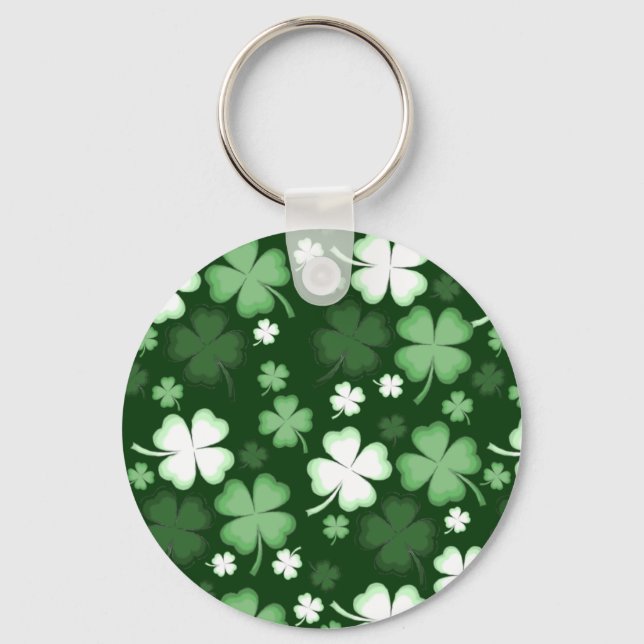 Grünes Kleeblatt, St. Patrick's Day Schlüsselanhänger (Vorderseite)
