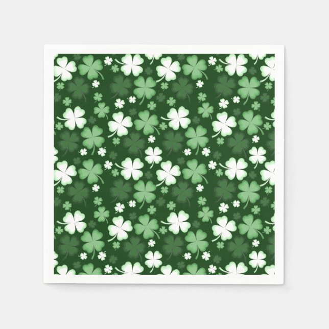 Grünes Kleeblatt, St. Patrick's Day Serviette (Vorderseite)
