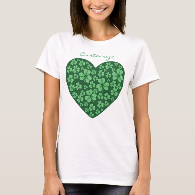 Grünes Kleeblatt St Patrick's Day T-Shirt (Vorderseite)