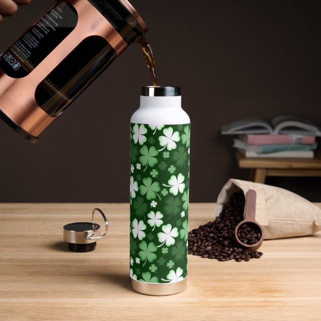 Grünes Kleeblatt, St. Patrick's Day Trinkflasche (Kaffee)