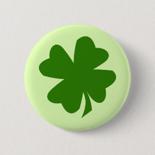 Grünes Kleeblatt vierblättriges Kleeblatt Button