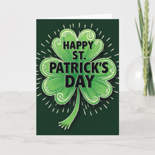 Grünes Kleeblattmuster St. Patricks-Karte Karte