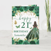 Grünes Kleid Dunkle Haut Prinzessin Geburtstag