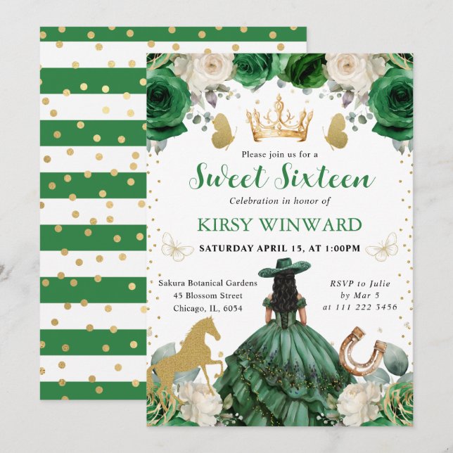 Grünes Kleid Dunkle Haut Western Prinzessin Sweet  Einladung (Vorne/Hinten)