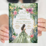 Grünes Kleid Rosa Blume 15 Mis Quince Einladung<br><div class="desc">Grünes Kleid Rosa Blume 15 Mis Quince Einladung Quinceañera 15 Anos,  16. Geburtstag Goldschmetterling</div>